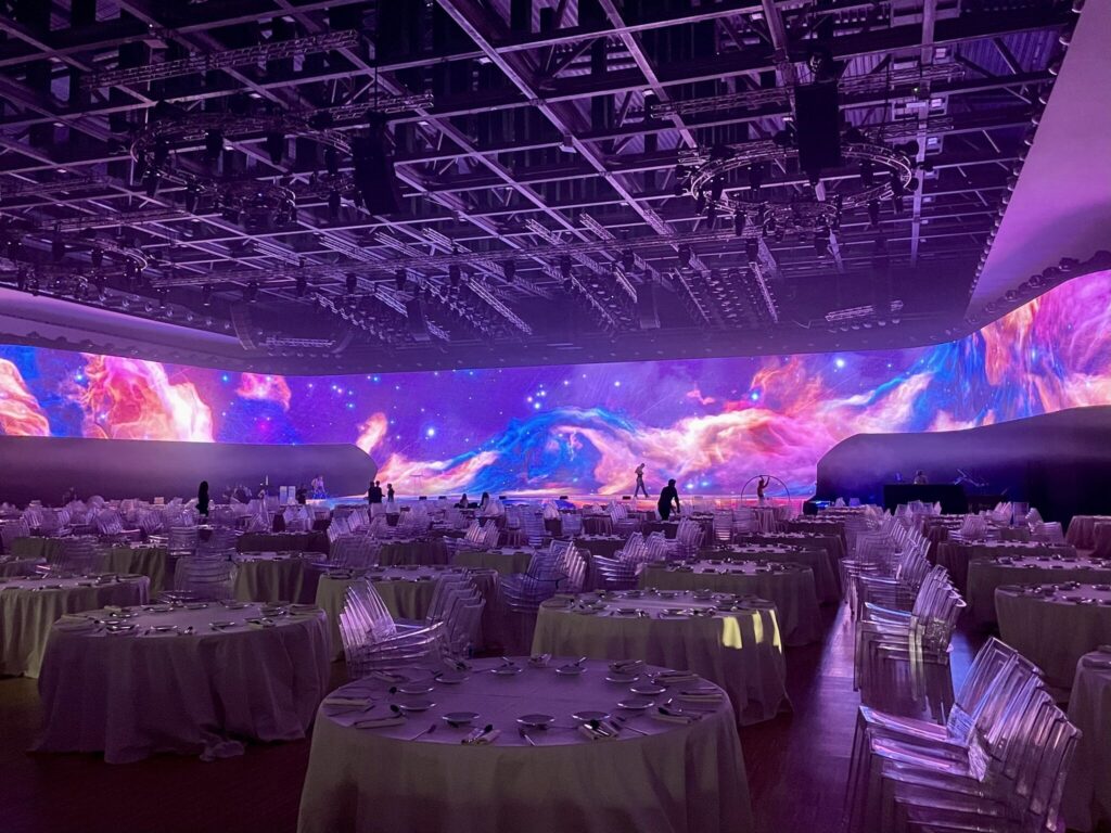 Milan convention centre Magic Allianz event led wall dhs event solution