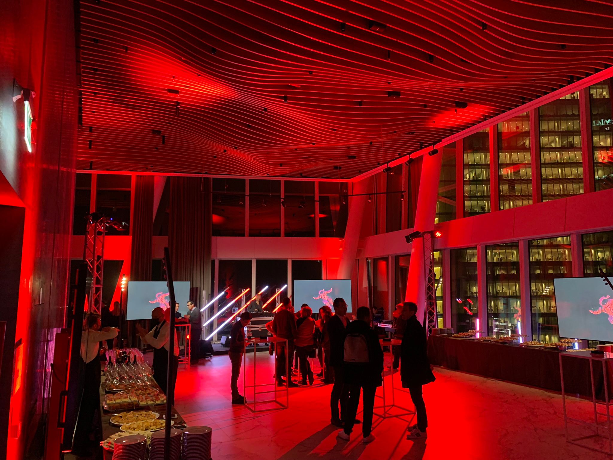 pwc milano think ahead party dhs event solution lighting design