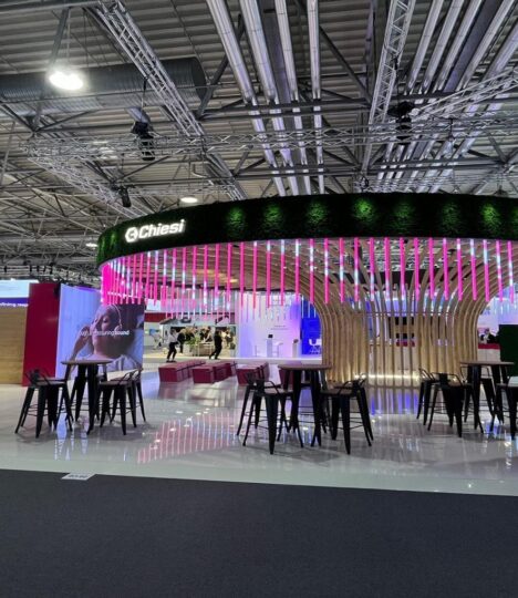 ers congress 2024 fiera di vienna stand chiesi farmaceutici ledwall produzione tecnica eventi service eventi soluzioni tecniche per eventi lighting design b2b roma milano messina