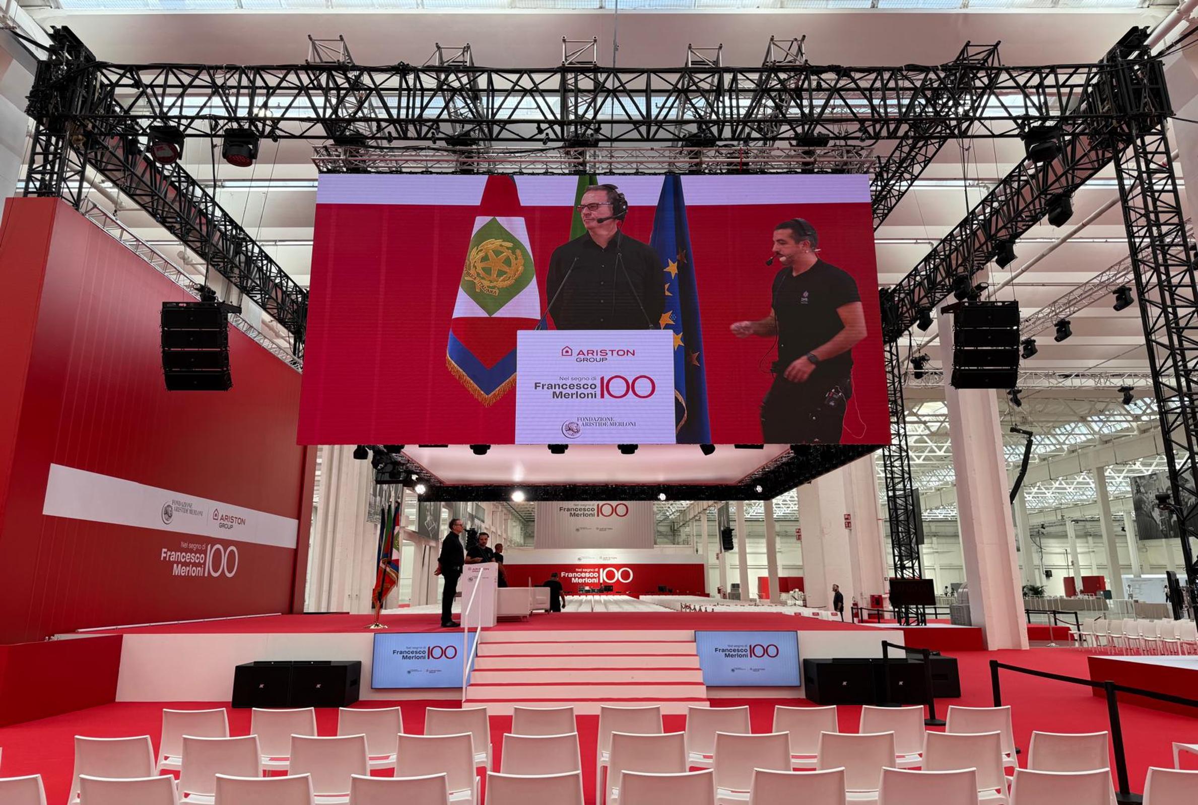 nel segno di francesco merloni centenario evento ariston fabriano dhs event solution produzione tecnica eventi