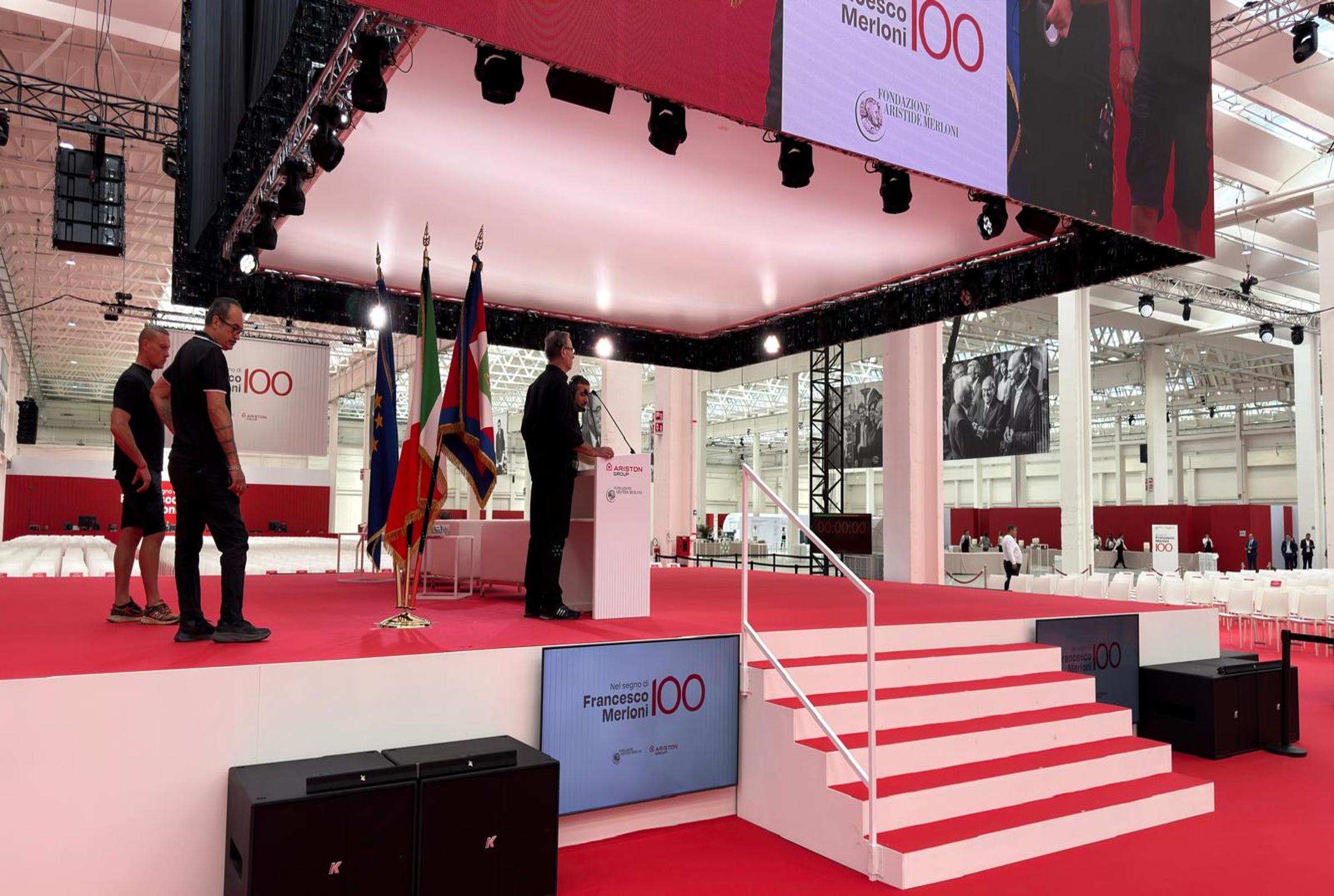 nel segno di francesco merloni centenario evento ariston fabriano dhs event solution produzione tecnica eventi