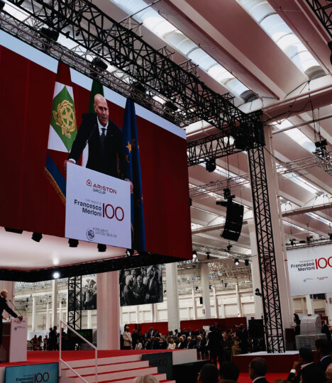 nel segno di francesco merloni centenario evento ariston fabriano dhs event solution produzione tecnica eventi